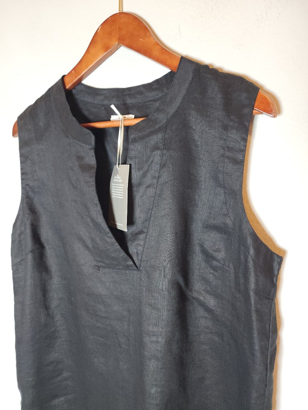 100% Linen NWT Garnet Hill Black Sleeveless Top Shirt Lightweight Women's 12 - Picture 15 of 15